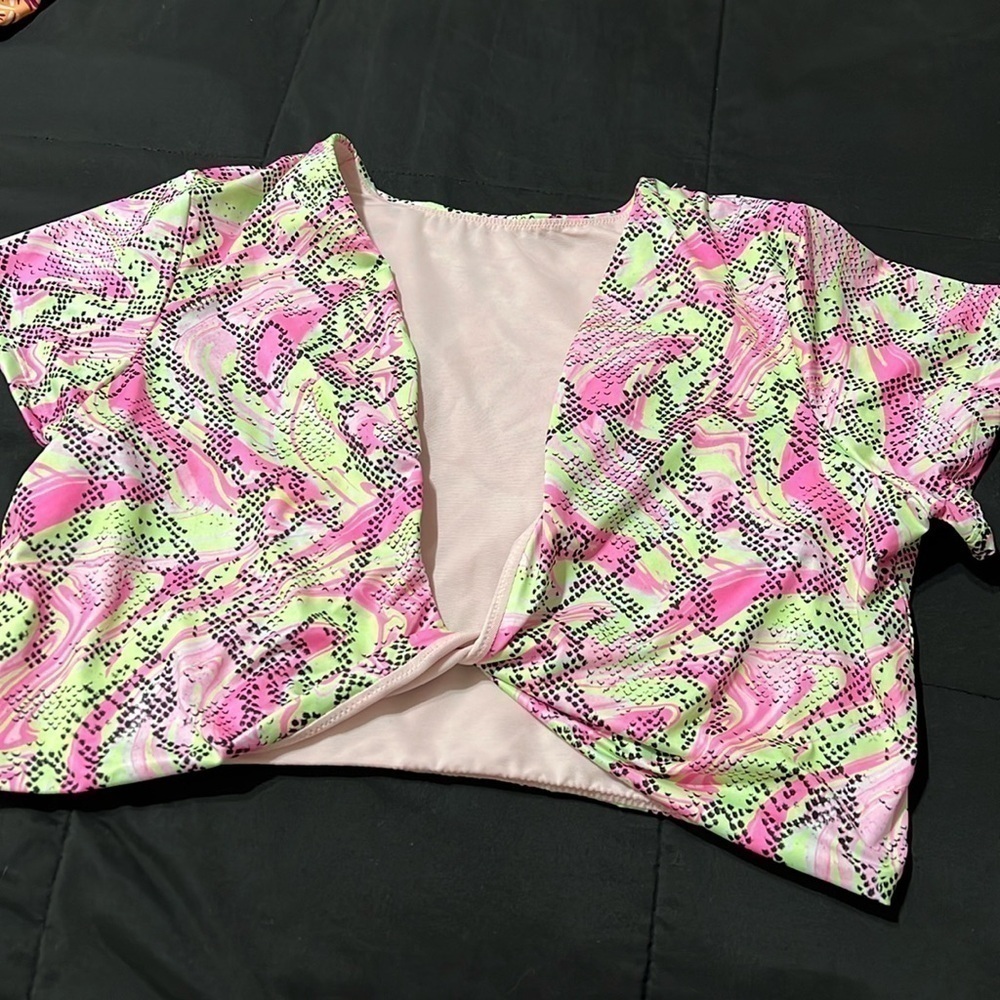 ASOS snake print twist front swim top